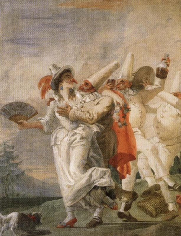 Giambattista Tiepolo Pulcinella in Love Spain oil painting art